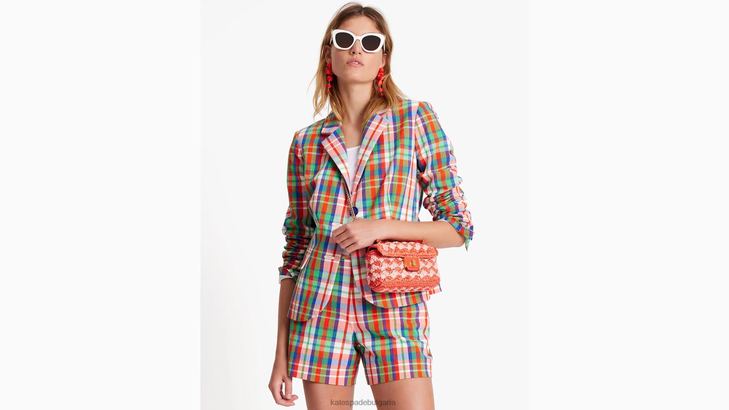 облекло Kate Spade крайбрежен кариран блейзър със сако мулти Жени 2N00B707