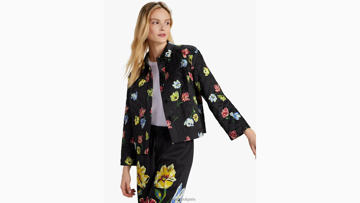 облекло Kate Spade ватирано сако на цветя черен Жени 2N00B742