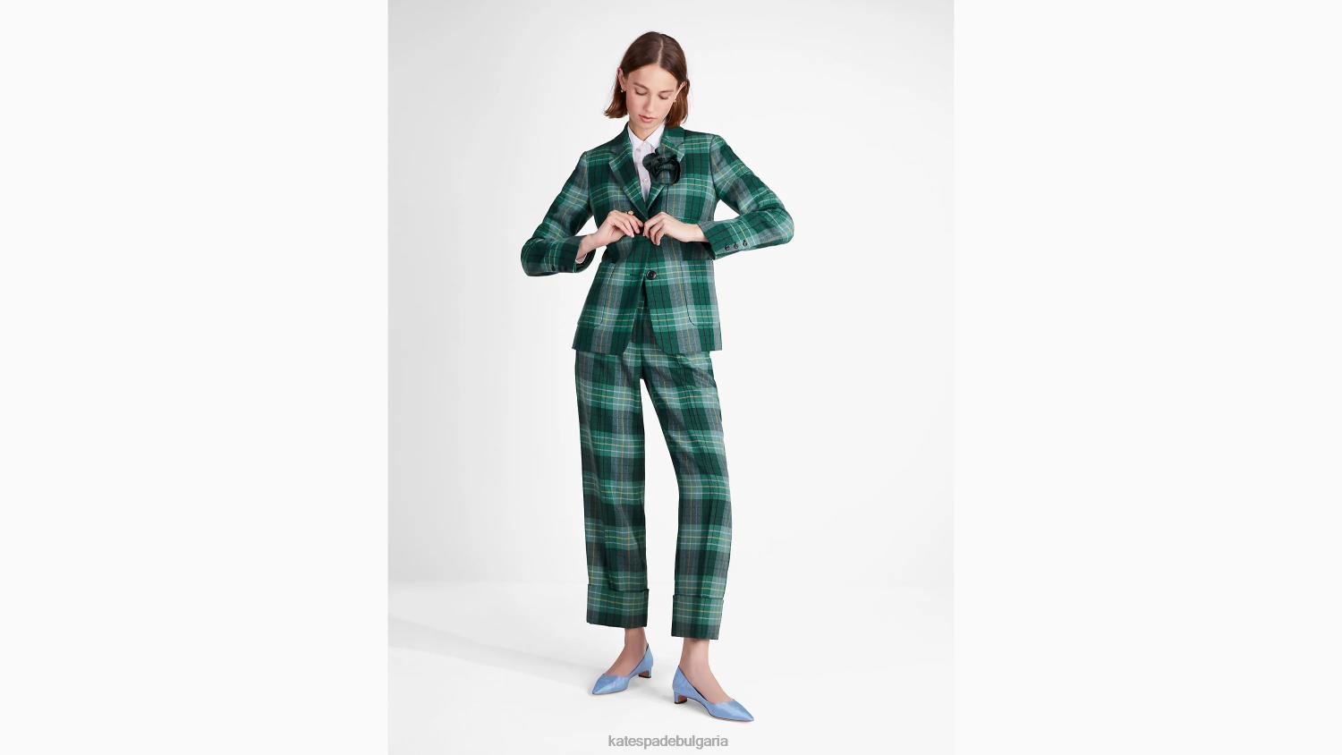 облекло Kate Spade оранжерийно карирано сако борова горичка Жени 2N00B899
