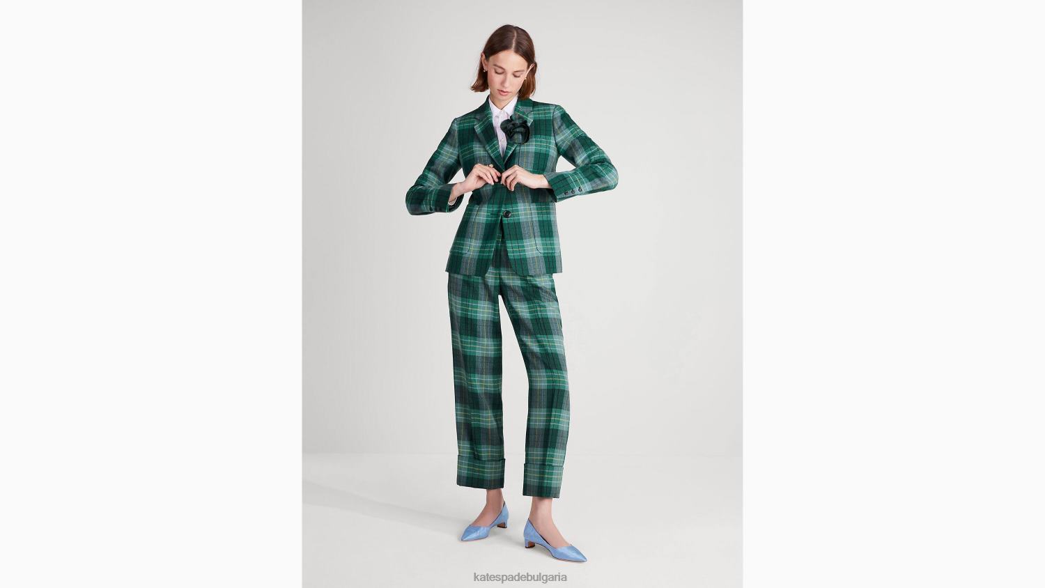облекло Kate Spade оранжерийно карирано сако борова горичка Жени 2N00B899