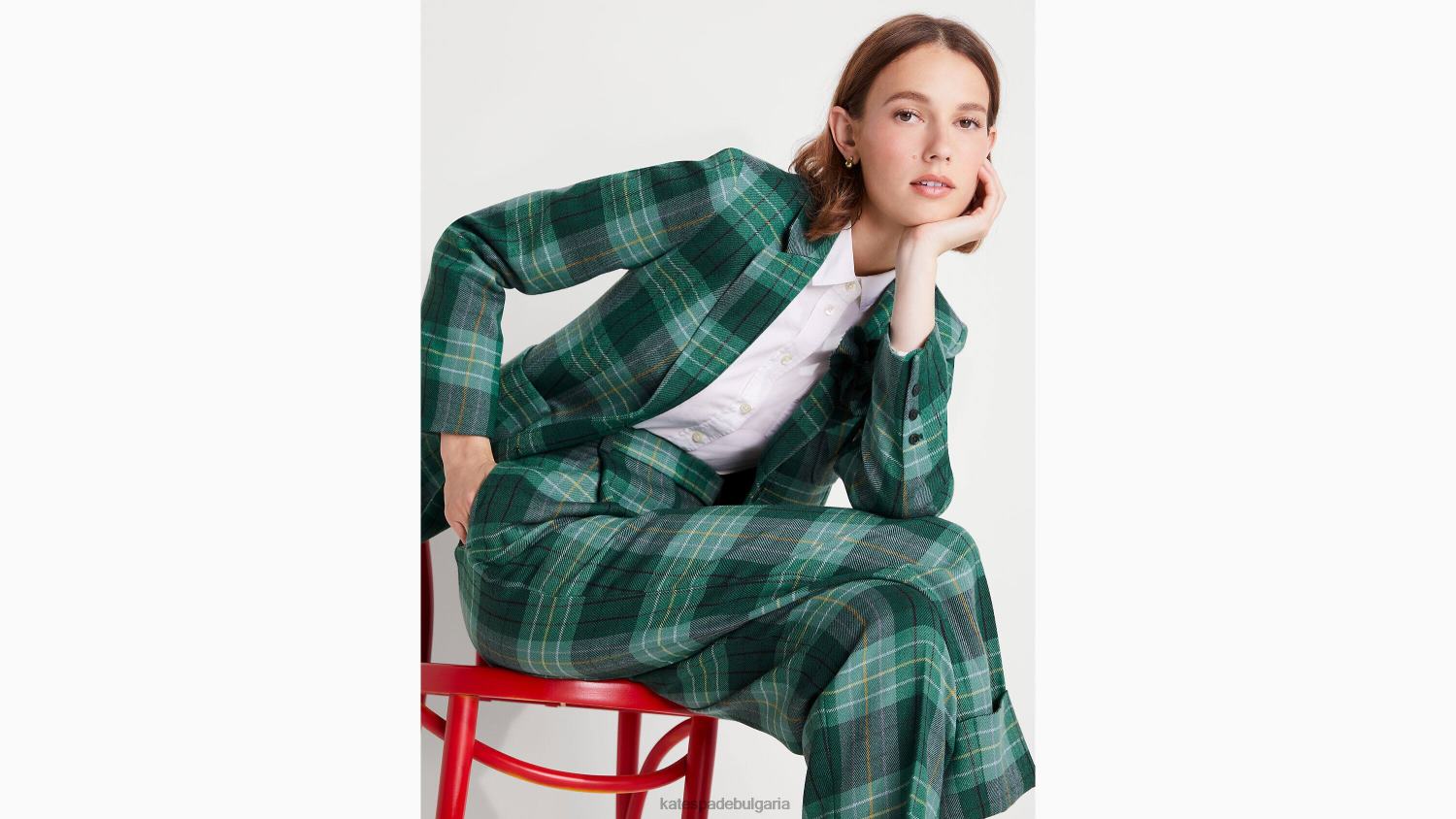 облекло Kate Spade оранжерийно карирано сако борова горичка Жени 2N00B899