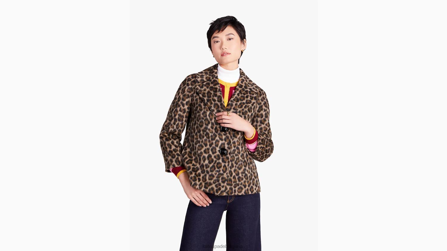облекло Kate Spade изчеткано леопардово яке печено кашу Жени 2N00B950