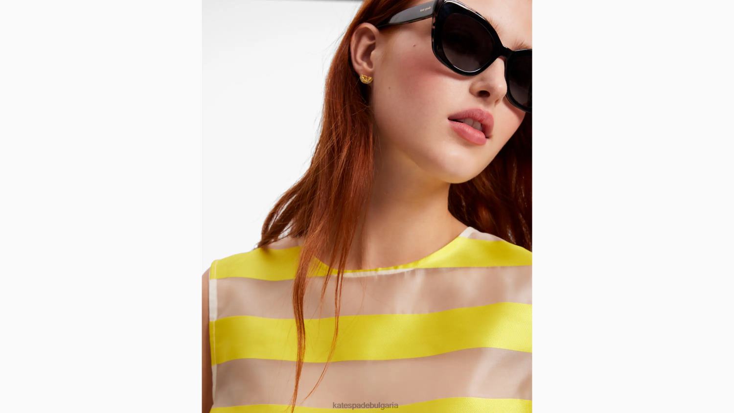 облекло Kate Spade тента ивица органза обвивка кадмиево жълто/кремаво Жени 2N00B725