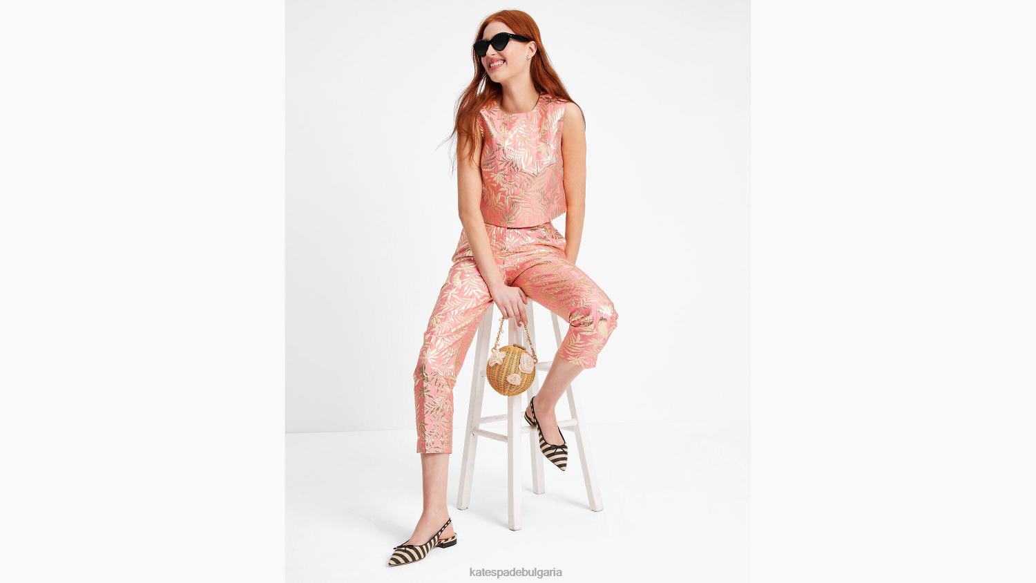 облекло Kate Spade брокатена обвивка от тропическа зеленина морска звезда/злато Жени 2N00B730