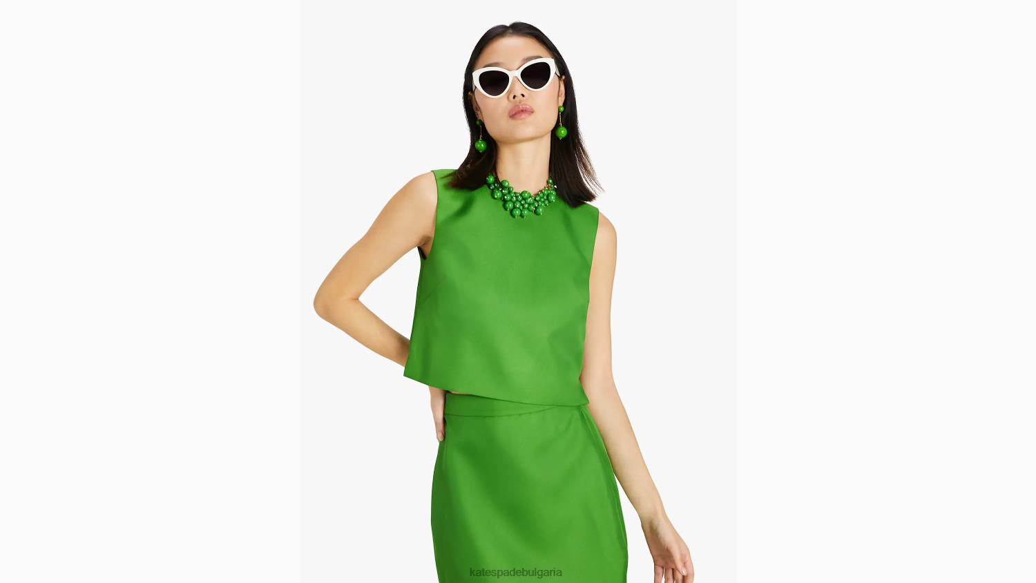 облекло Kate Spade сатенена черупка на херцогиня кс зелено Жени 2N00B762