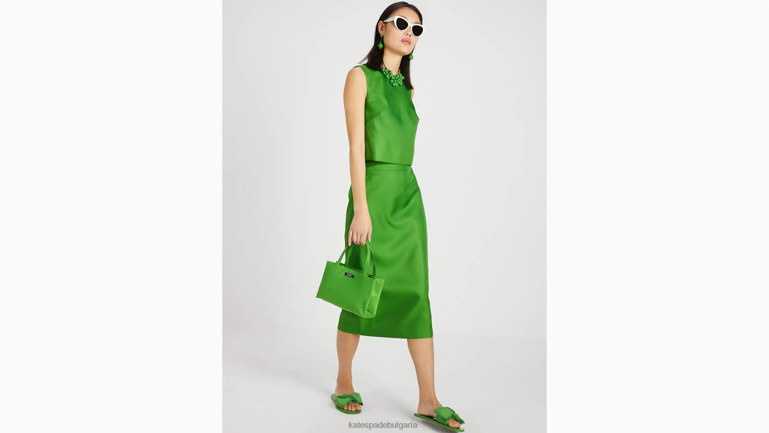 облекло Kate Spade сатенена черупка на херцогиня кс зелено Жени 2N00B762