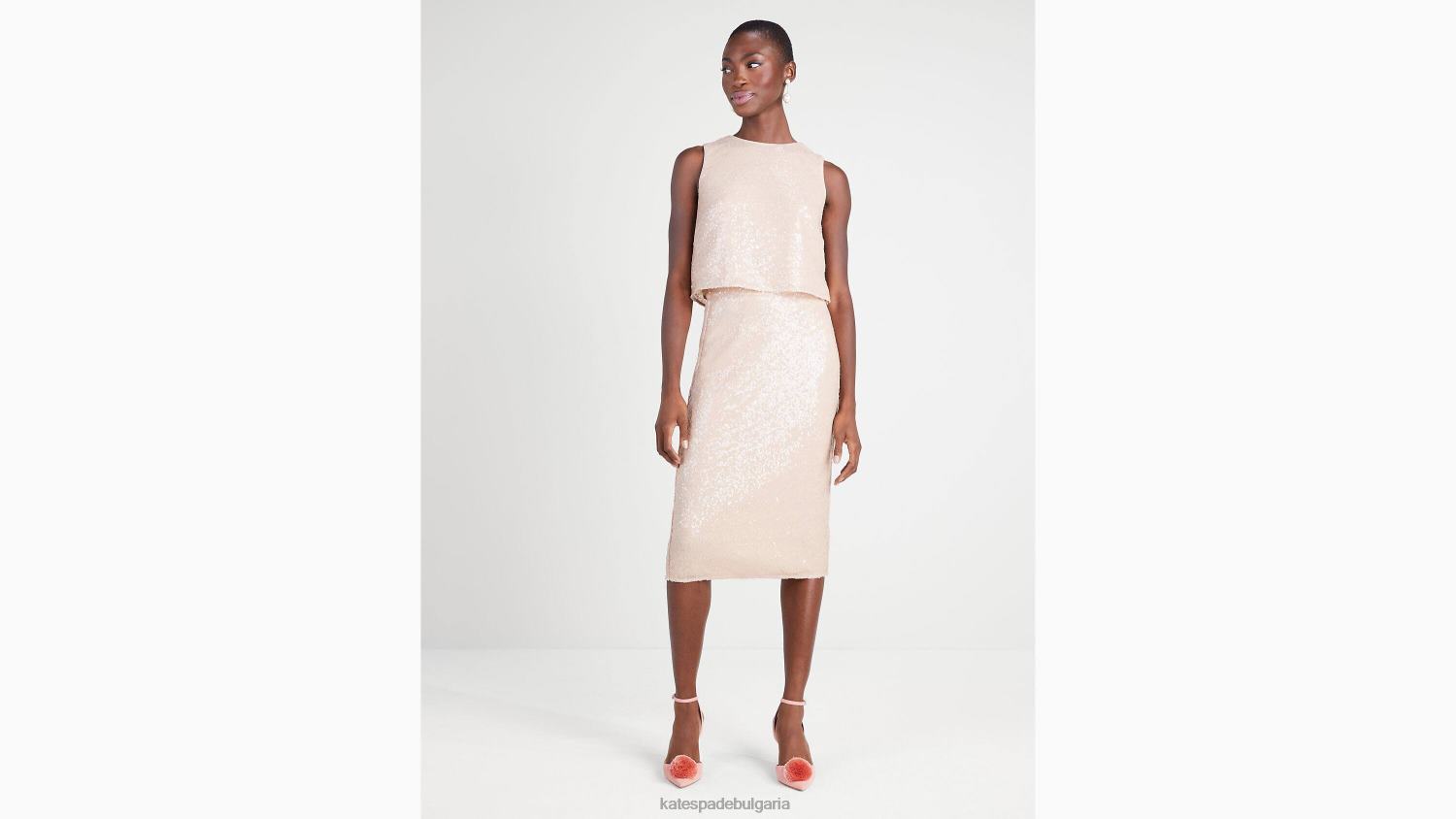 облекло Kate Spade топ с пайети розово бежово Жени 2N00B921