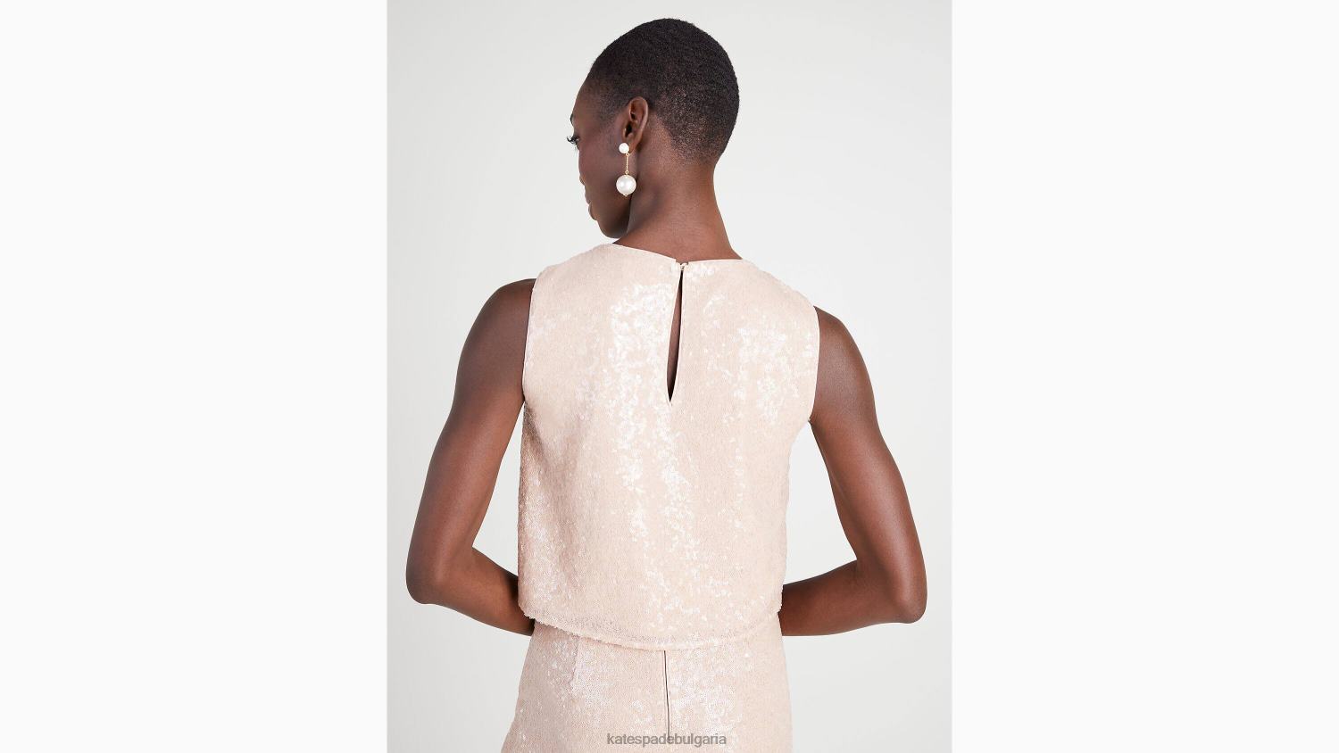 облекло Kate Spade топ с пайети розово бежово Жени 2N00B921