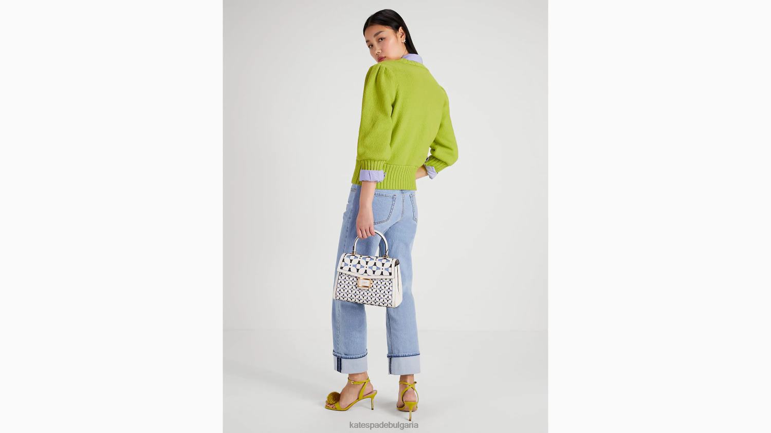 облекло Kate Spade пуловер, украсен с водни кончета кора от лайм Жени 2N00B735