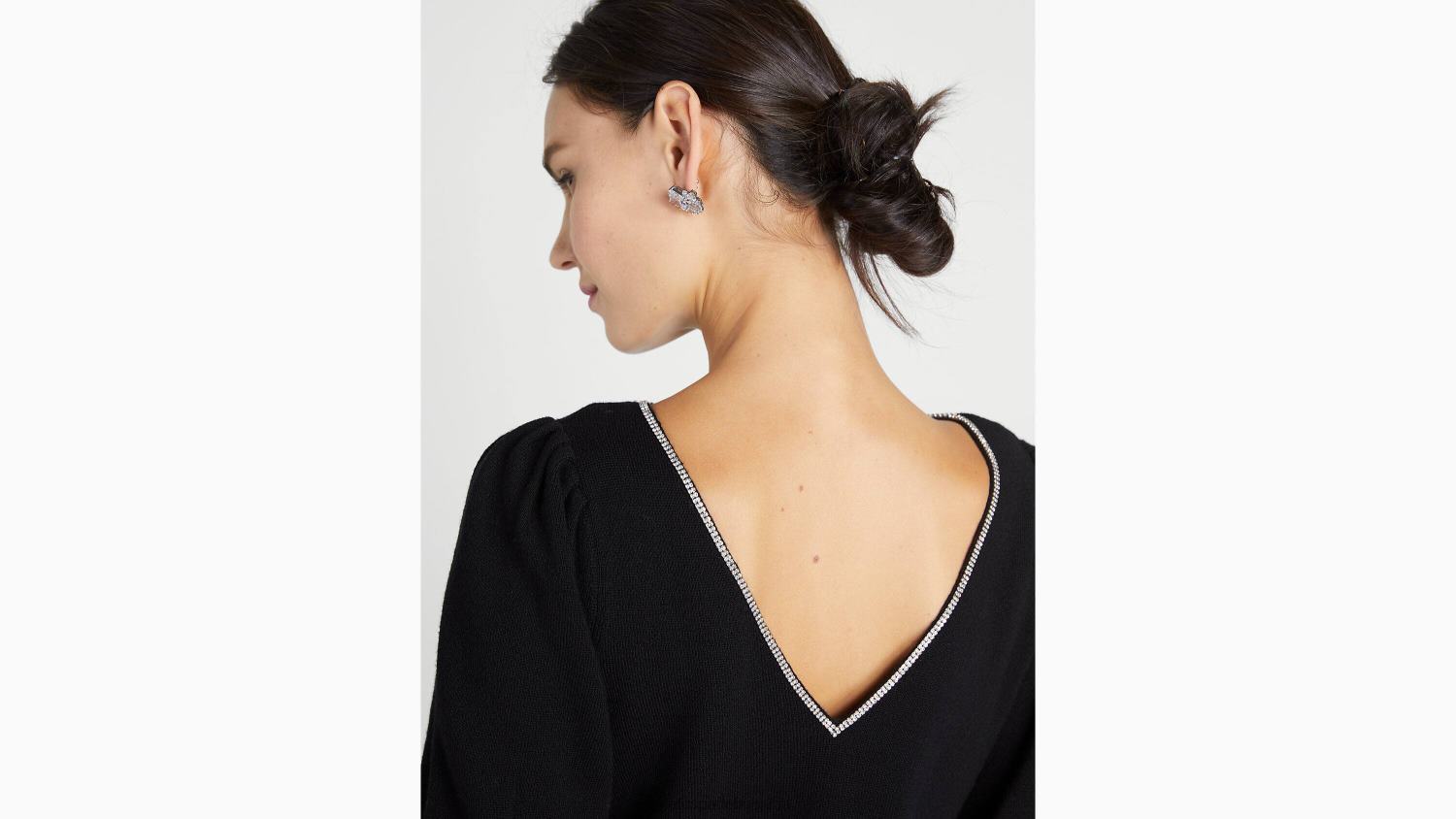 облекло Kate Spade пуловер с лодка с ръбове с ръбове от кристали черен Жени 2N00B859