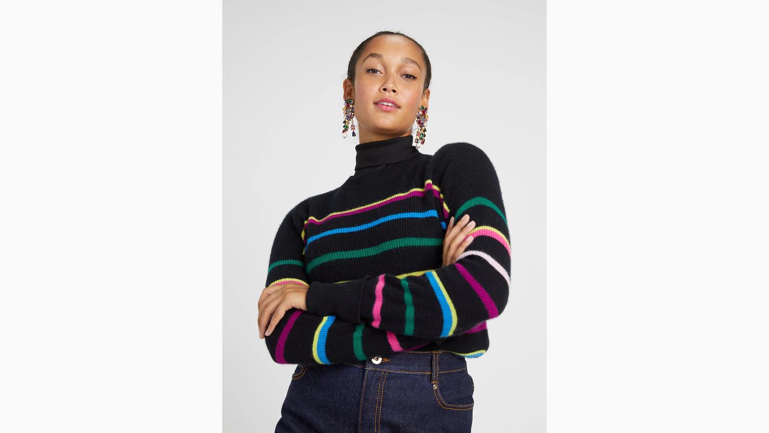 облекло Kate Spade парти пуловер на райета черно мулти Жени 2N00B888