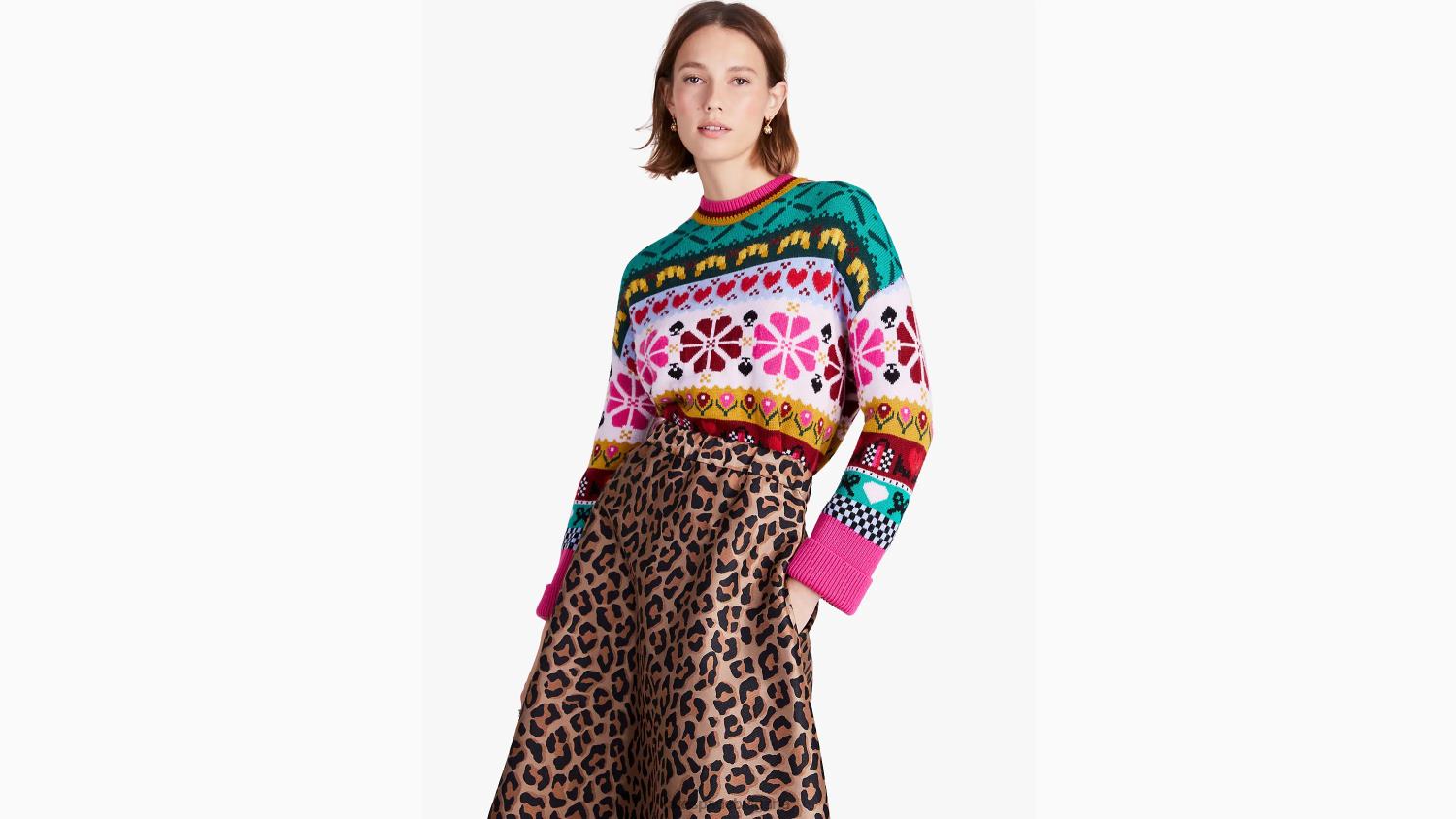 облекло Kate Spade пуловер с интарзия на цветя мулти Жени 2N00B917