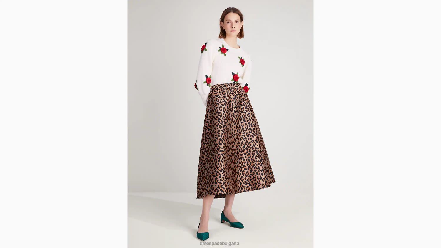 облекло Kate Spade плетен пуловер с рози сметана Жени 2N00B951