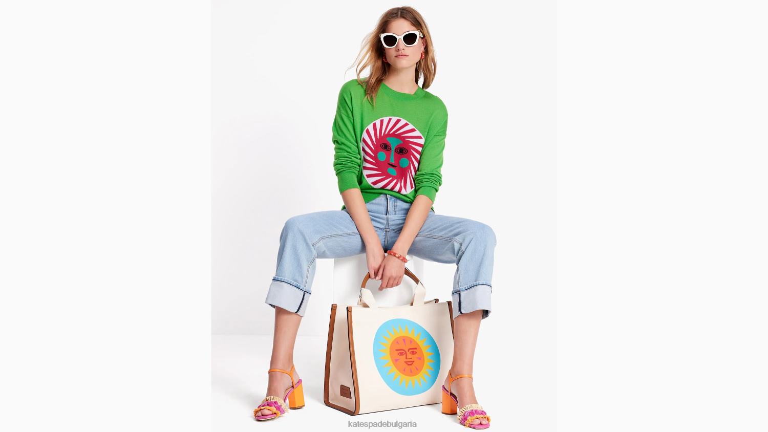 облекло Kate Spade alexander girard x пуловер папагалско зелено Жени 2N00B686