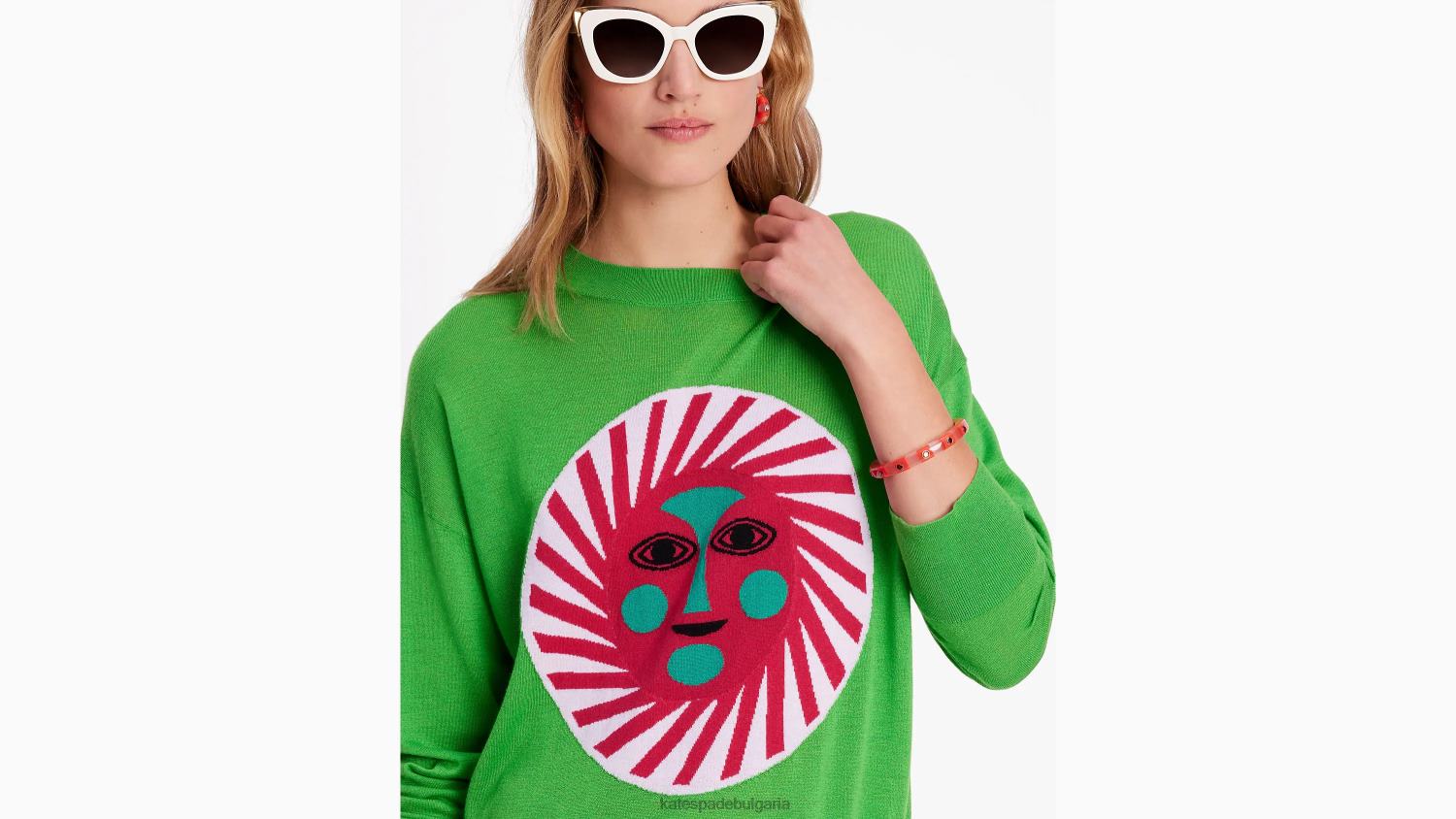 облекло Kate Spade alexander girard x пуловер папагалско зелено Жени 2N00B686