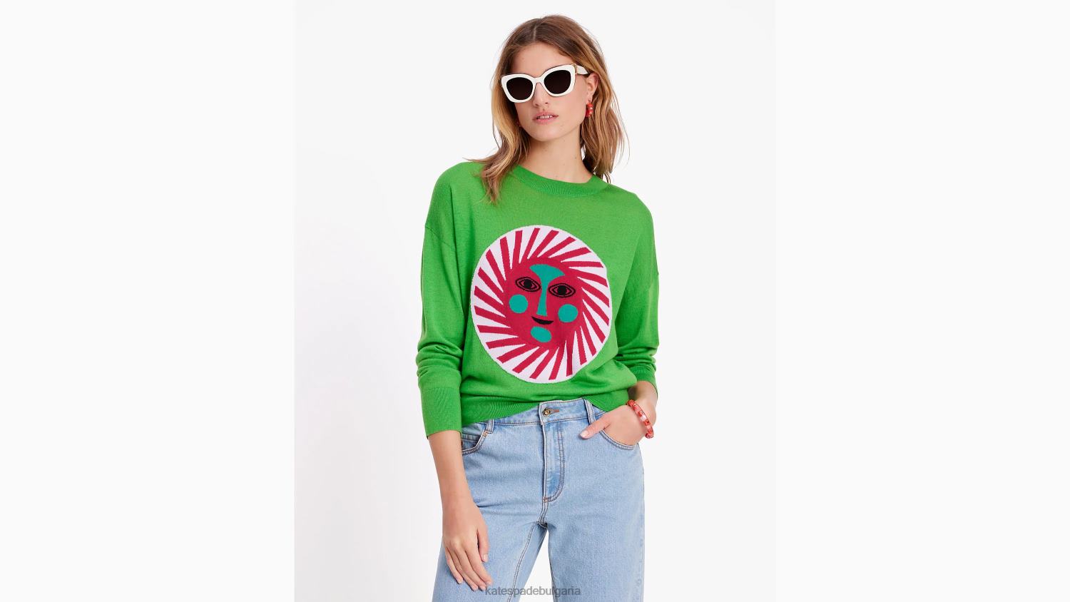 облекло Kate Spade alexander girard x пуловер папагалско зелено Жени 2N00B686