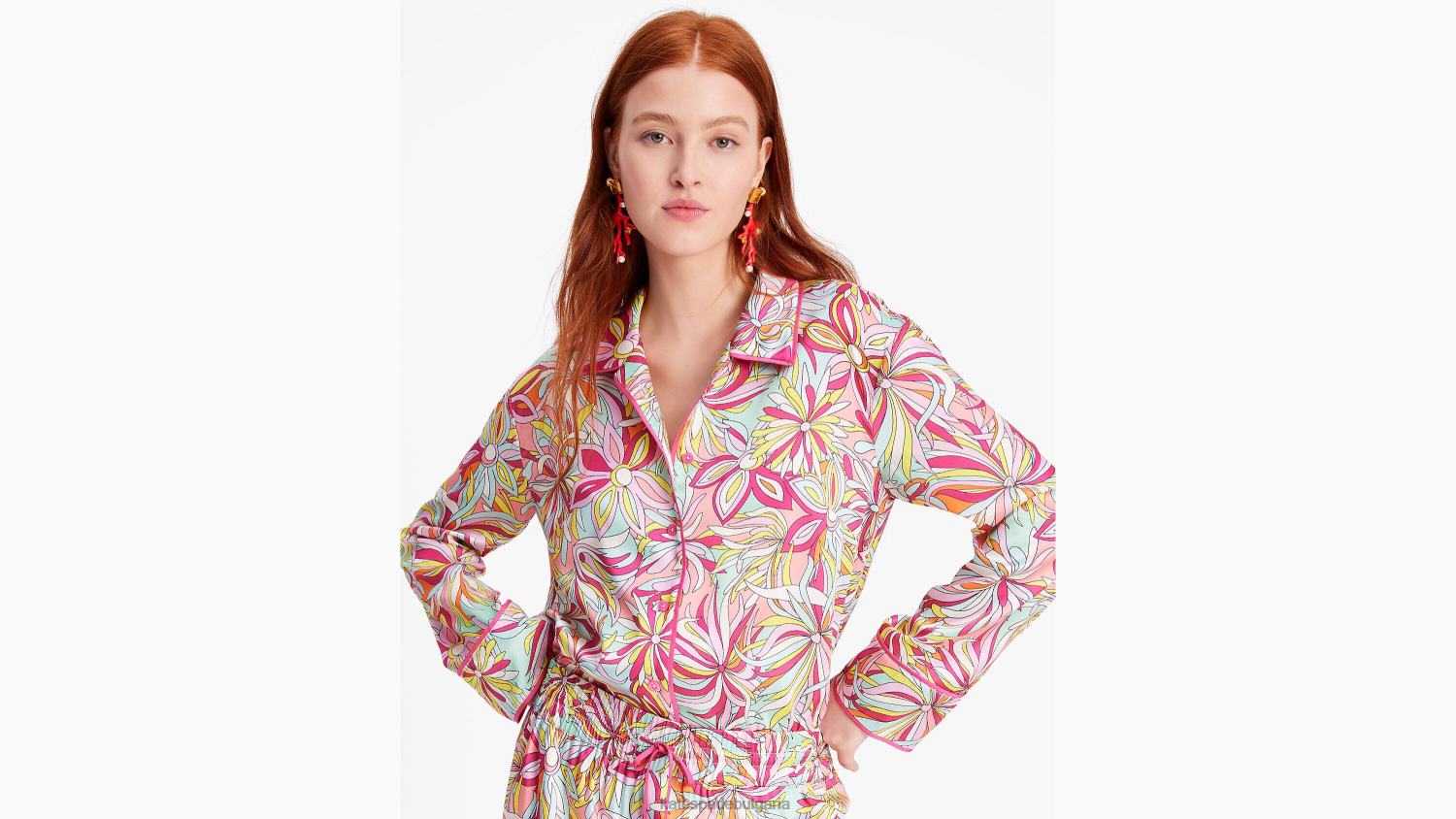 облекло Kate Spade риза след работно време с цветя на анемония конфитюр от рози мулти Жени 2N00B688