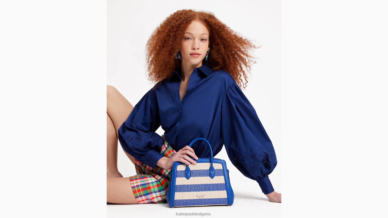 облекло Kate Spade бродирана риза от поплин френски флот Жени 2N00B729