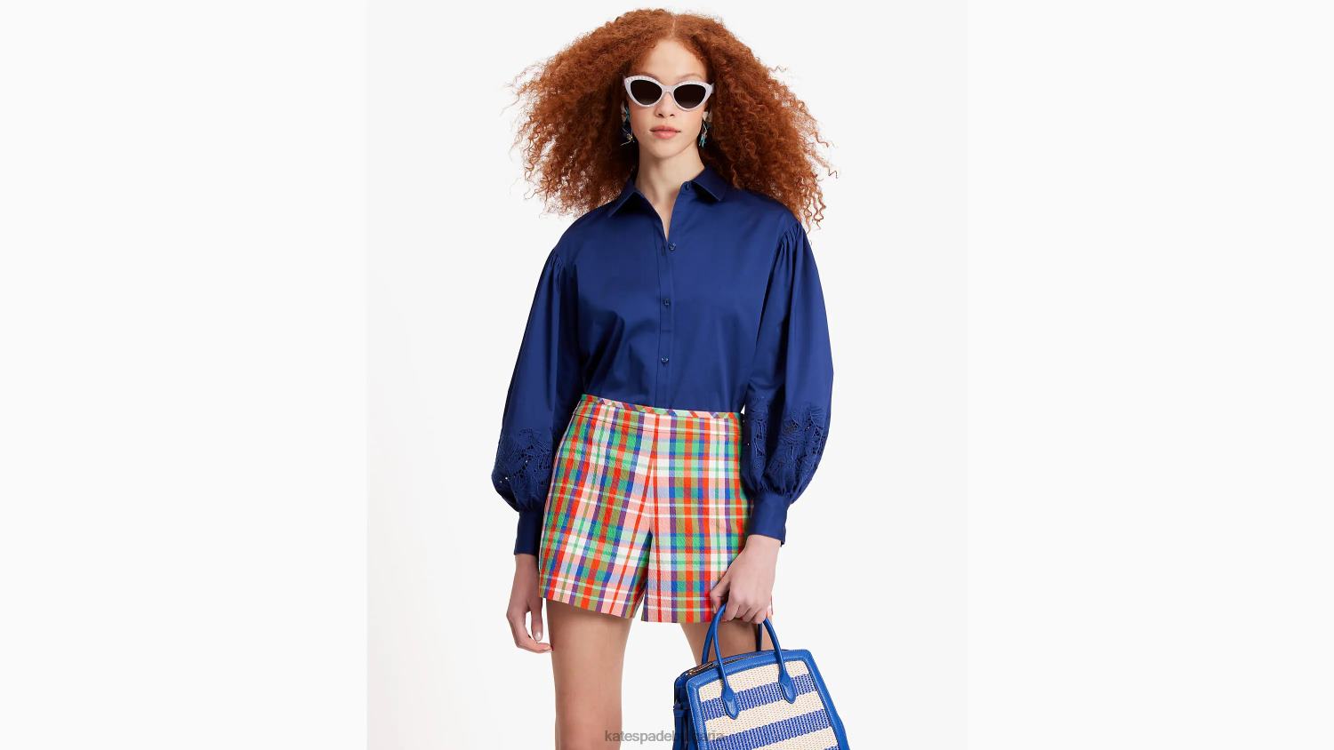 облекло Kate Spade бродирана риза от поплин френски флот Жени 2N00B729