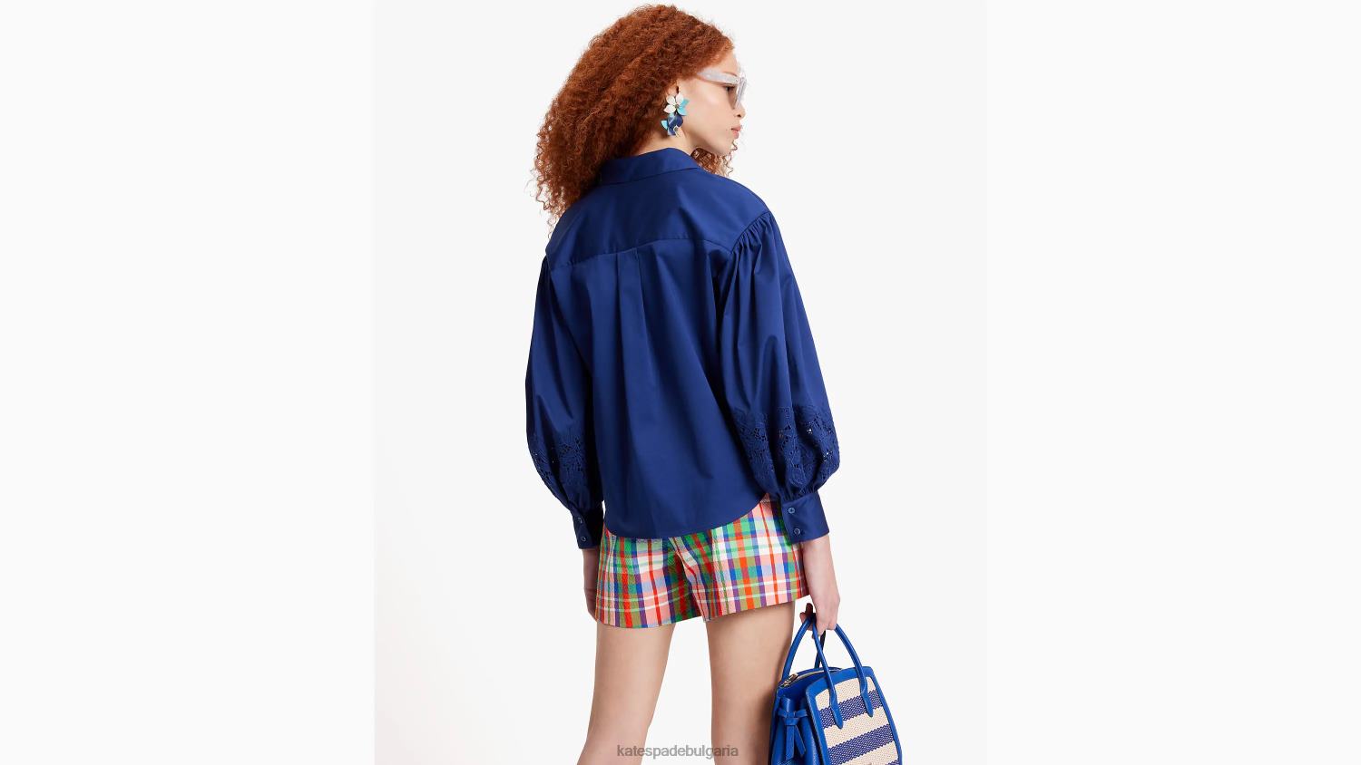 облекло Kate Spade бродирана риза от поплин френски флот Жени 2N00B729