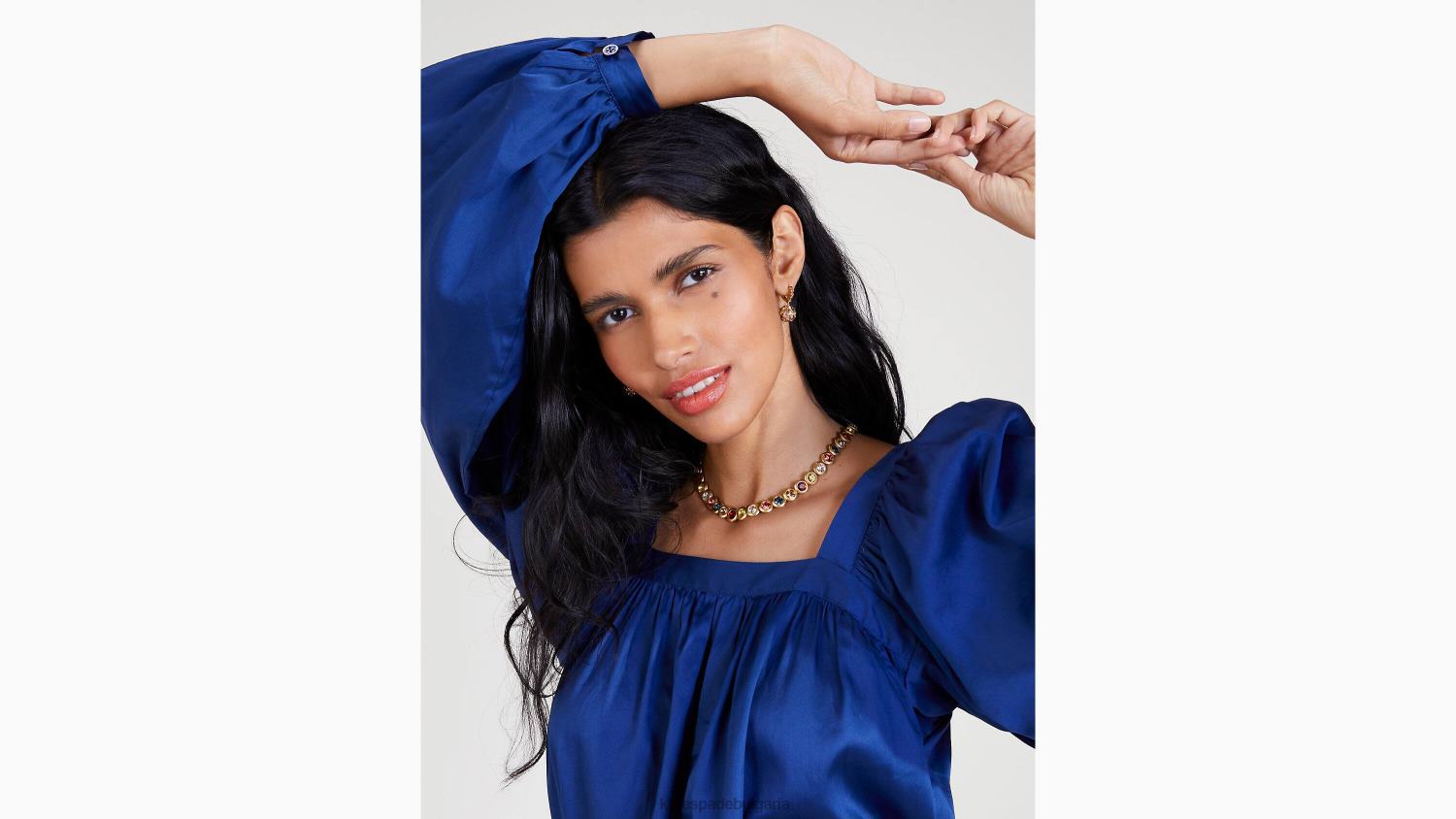 облекло Kate Spade горнище с квадратно деколте от воал френски флот Жени 2N00B943