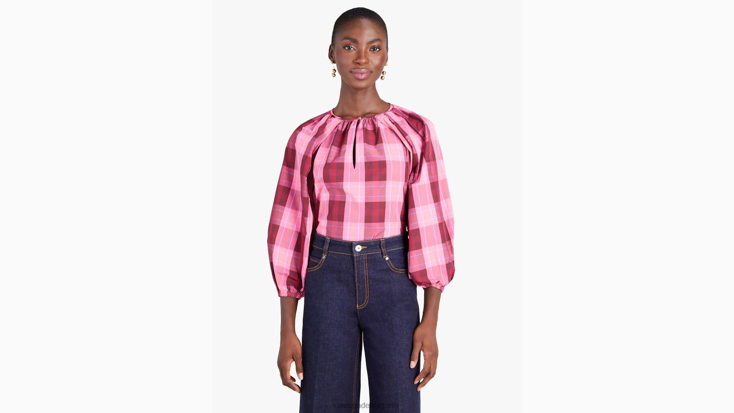 облекло Kate Spade оранжерийно карирано горнище ярки орлови нокти Жени 2N00B952