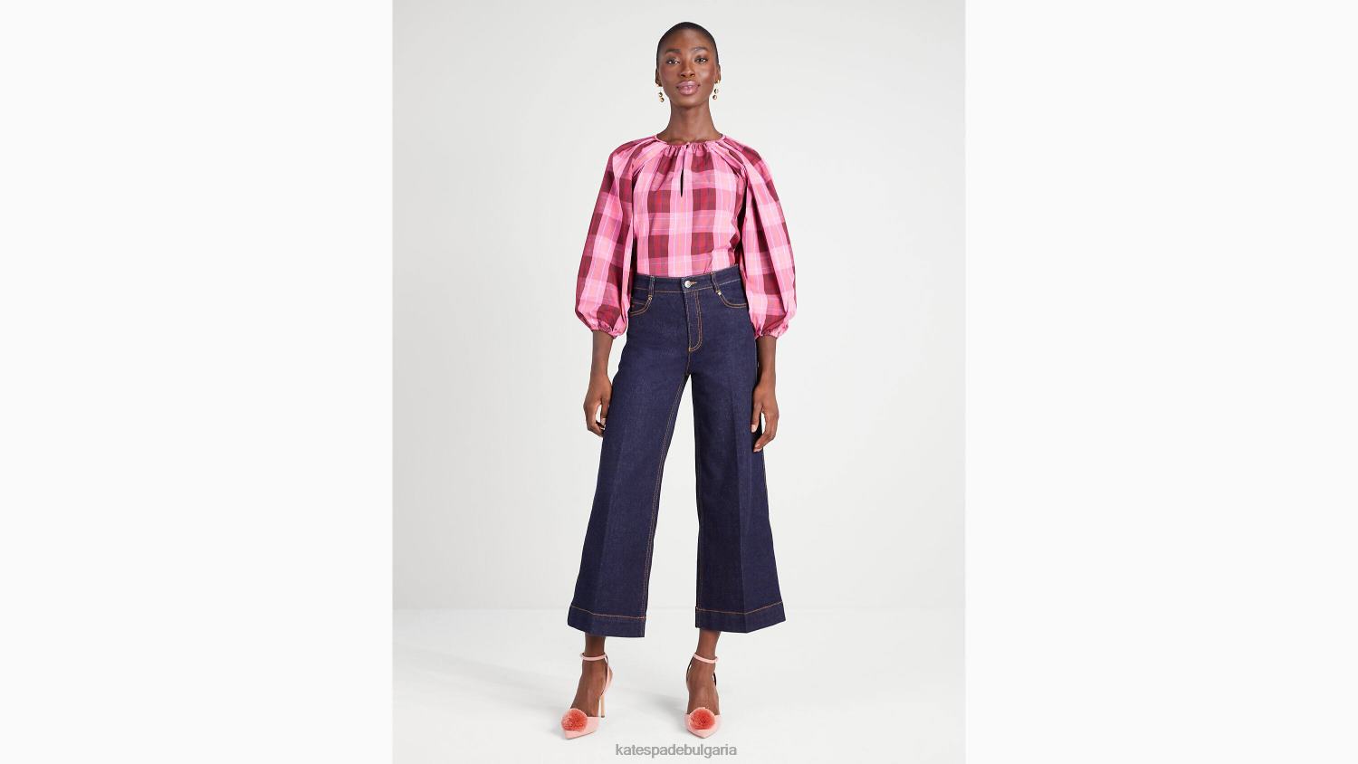 облекло Kate Spade оранжерийно карирано горнище ярки орлови нокти Жени 2N00B952