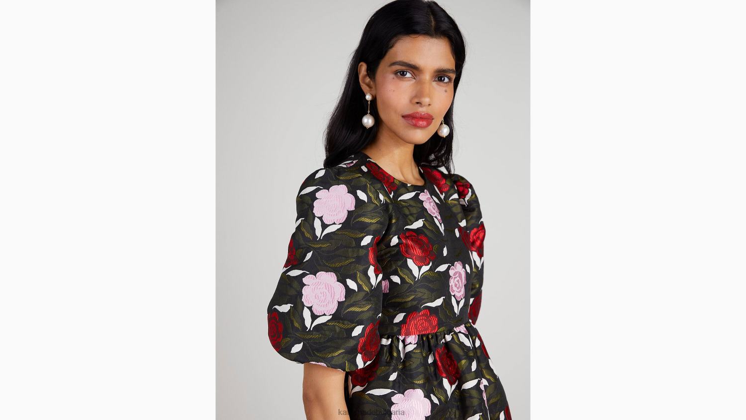 облекло Kate Spade розова градина брокатен топ черно мулти Жени 2N00B958