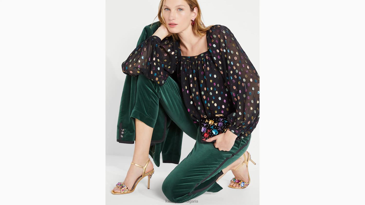 облекло Kate Spade метални празнични точки belle top мулти Жени 2N00B920