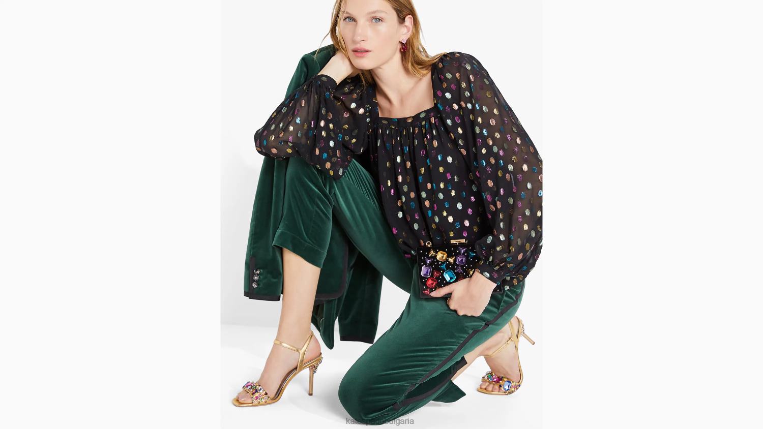 облекло Kate Spade метални празнични точки belle top мулти Жени 2N00B920