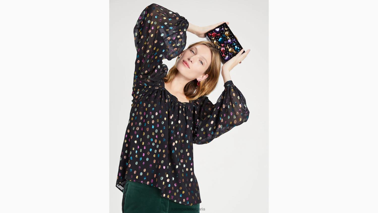 облекло Kate Spade метални празнични точки belle top мулти Жени 2N00B920