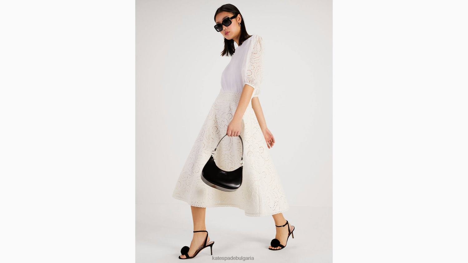 облекло Kate Spade тениска с бродирани цветя прясно бяло Жени 2N00B753