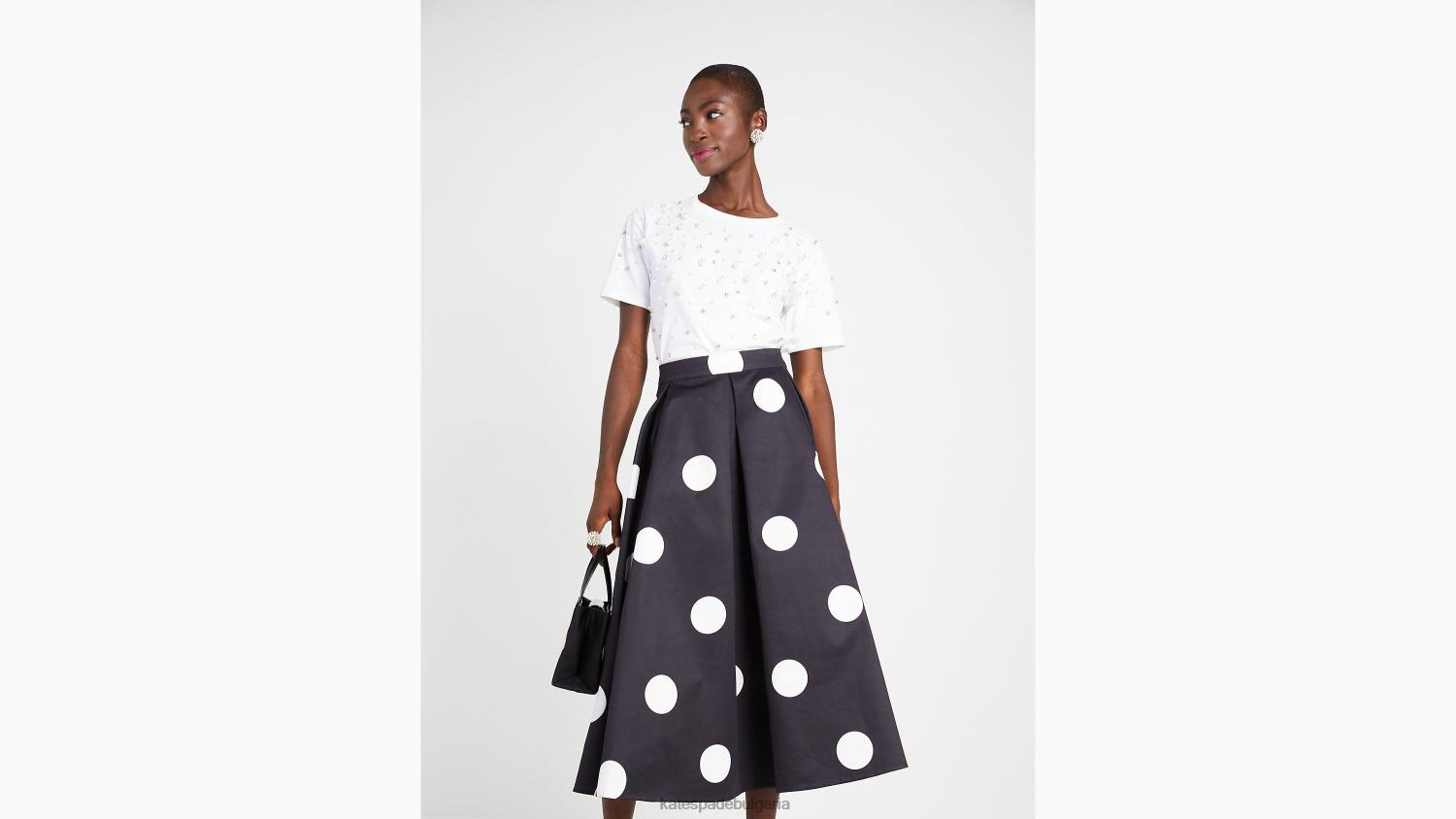 облекло Kate Spade тениска, украсена с перлени кристали прясно бяло Жени 2N00B776