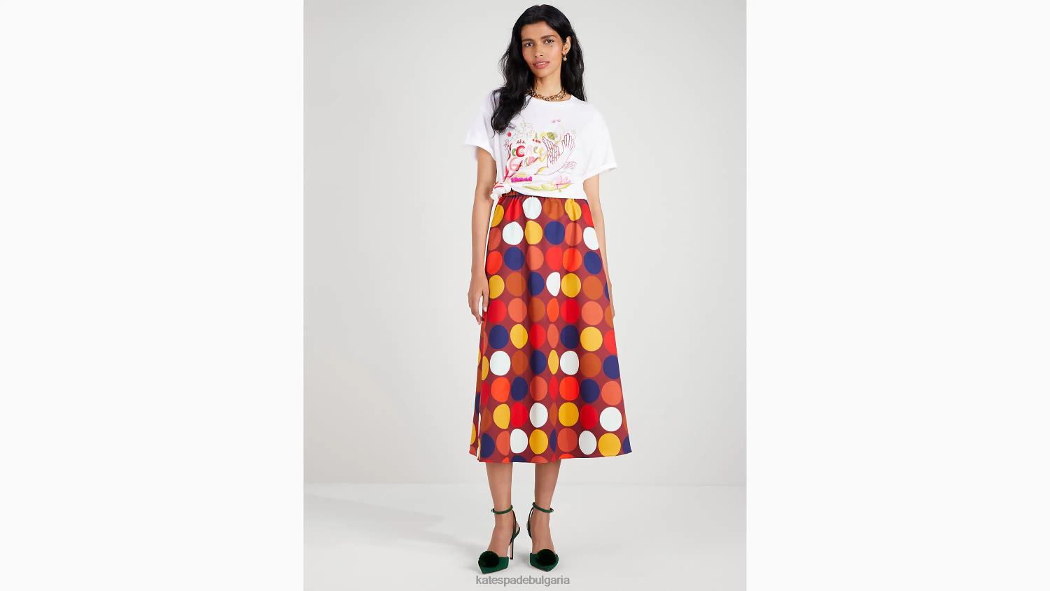 облекло Kate Spade украсена тайна градинска тениска прясно бяло Жени 2N00B938