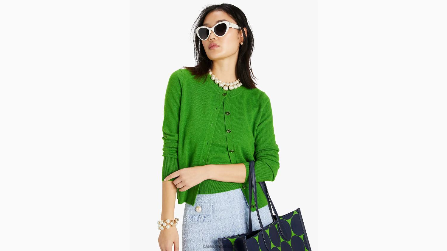облекло Kate Spade жилетка с деколте от кашмир кс зелено Жени 2N00B771
