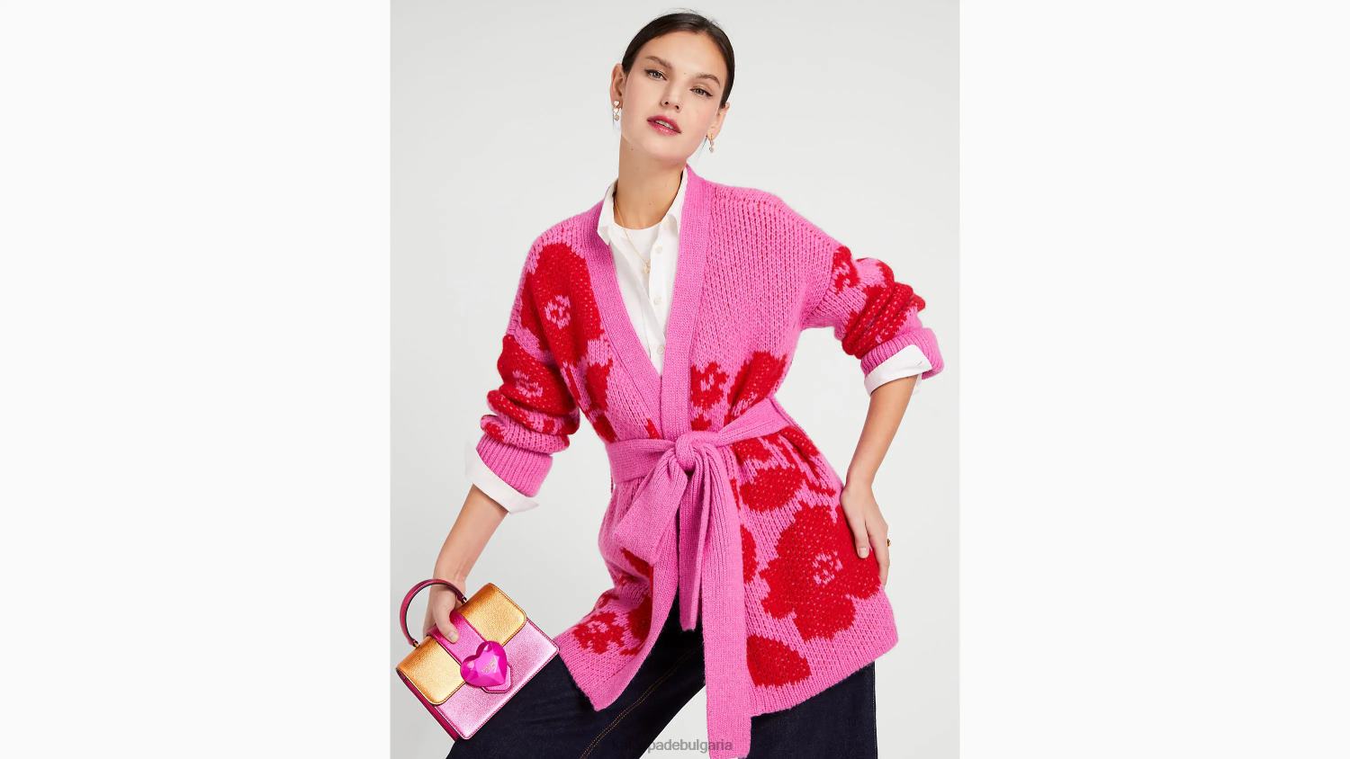 облекло Kate Spade жилетка с интарсия с розова градина розов облак Жени 2N00B867