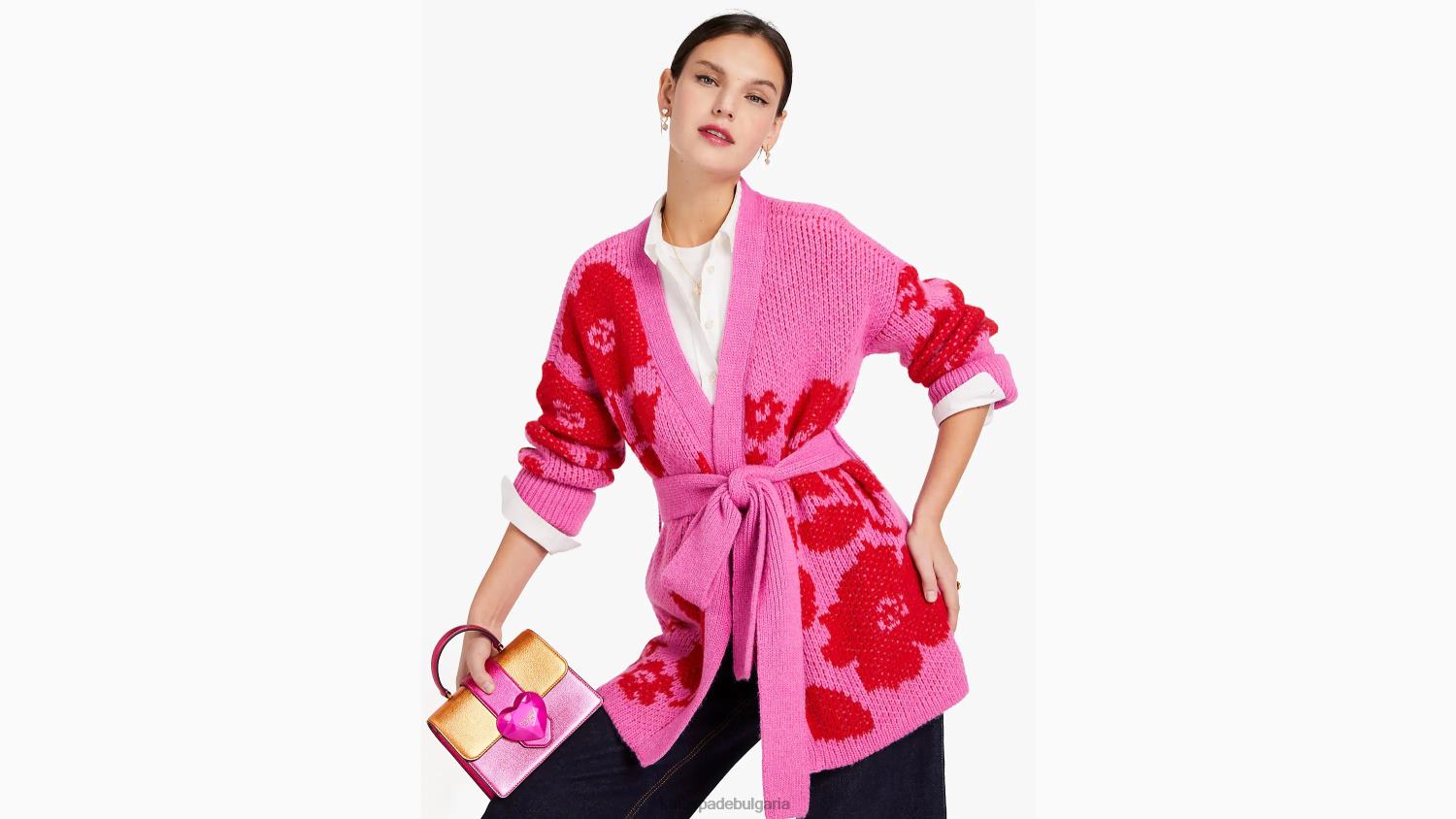 облекло Kate Spade жилетка с интарсия с розова градина розов облак Жени 2N00B867