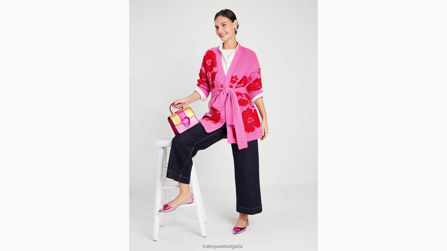 облекло Kate Spade жилетка с интарсия с розова градина розов облак Жени 2N00B867