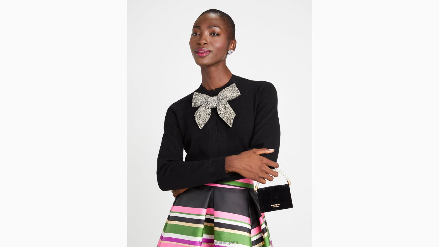 облекло Kate Spade украсена жилетка с дъгообразно деколте черен Жени 2N00B906