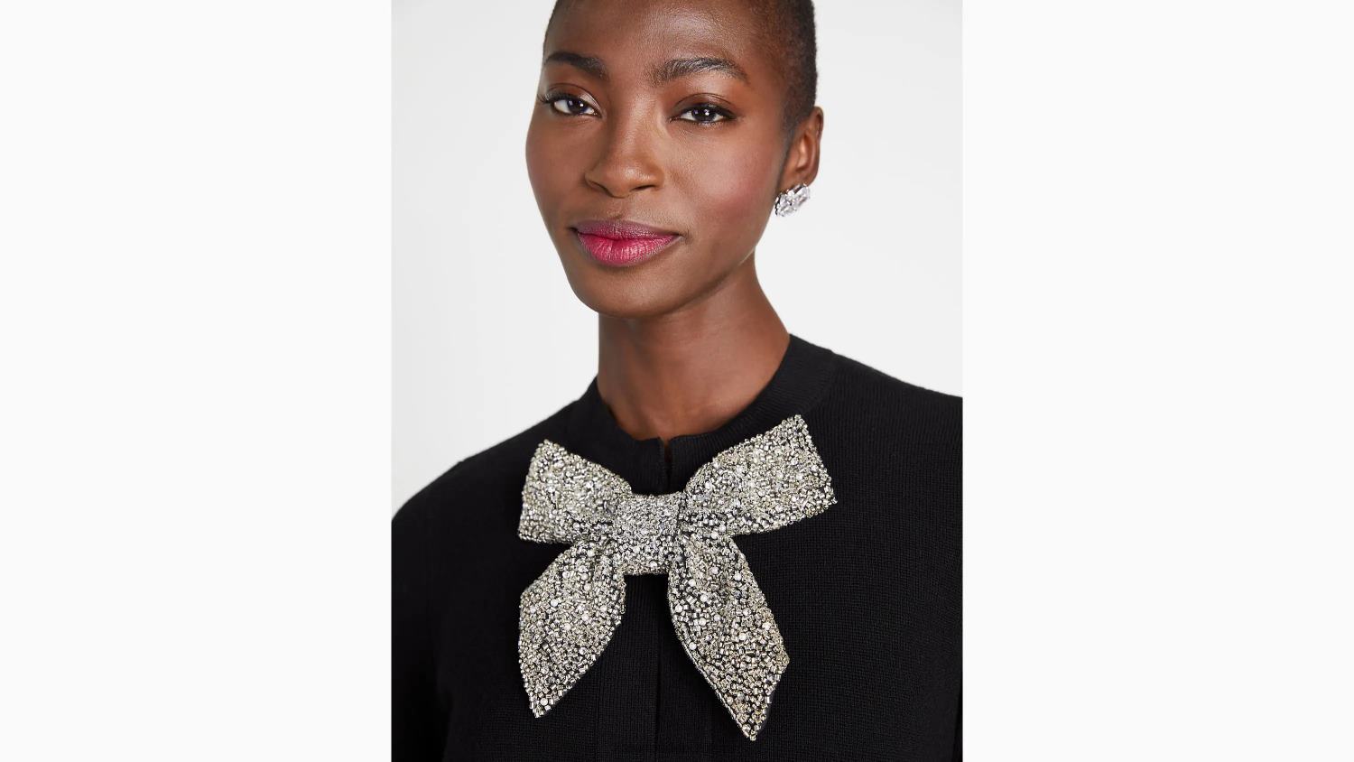 облекло Kate Spade украсена жилетка с дъгообразно деколте черен Жени 2N00B906