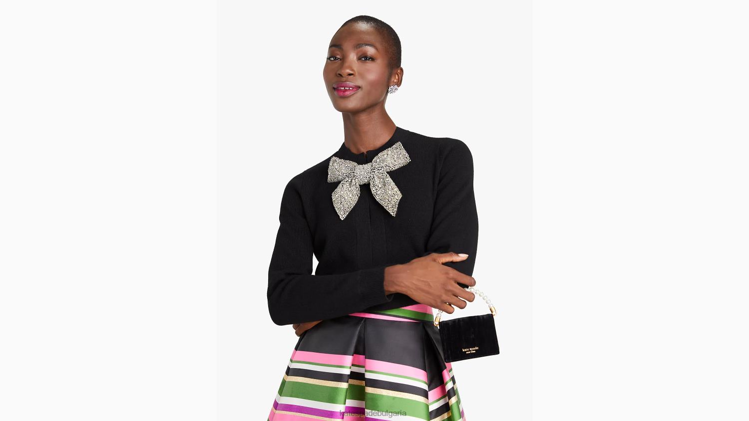 облекло Kate Spade украсена жилетка с дъгообразно деколте черен Жени 2N00B906