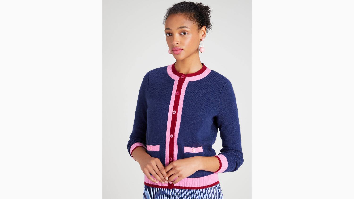 облекло Kate Spade жилетка с деколте от кашмир френски флот Жени 2N00B913