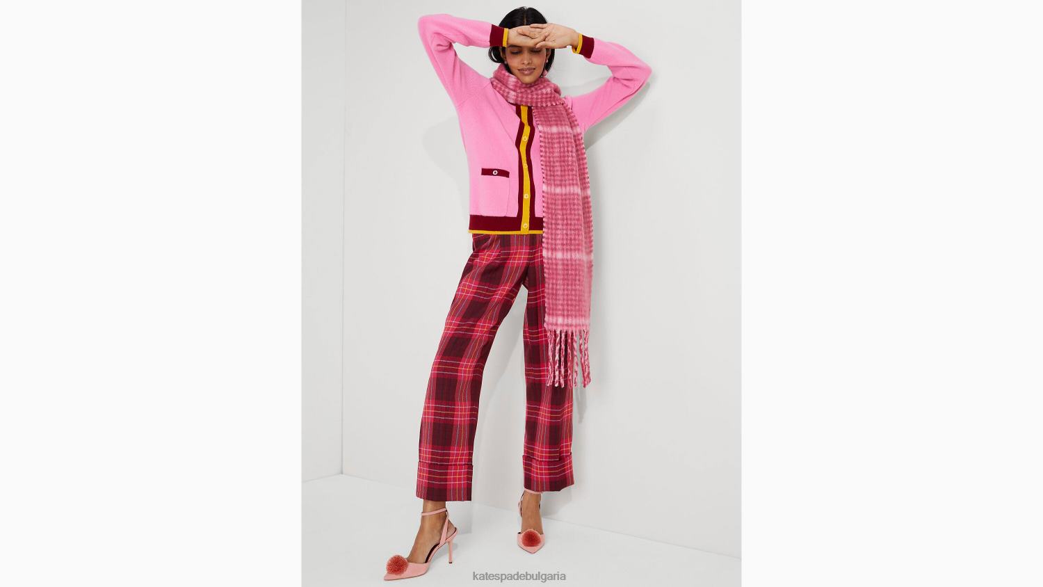 облекло Kate Spade жилетка с деколте от кашмир сода от грейпфрут Жени 2N00B914