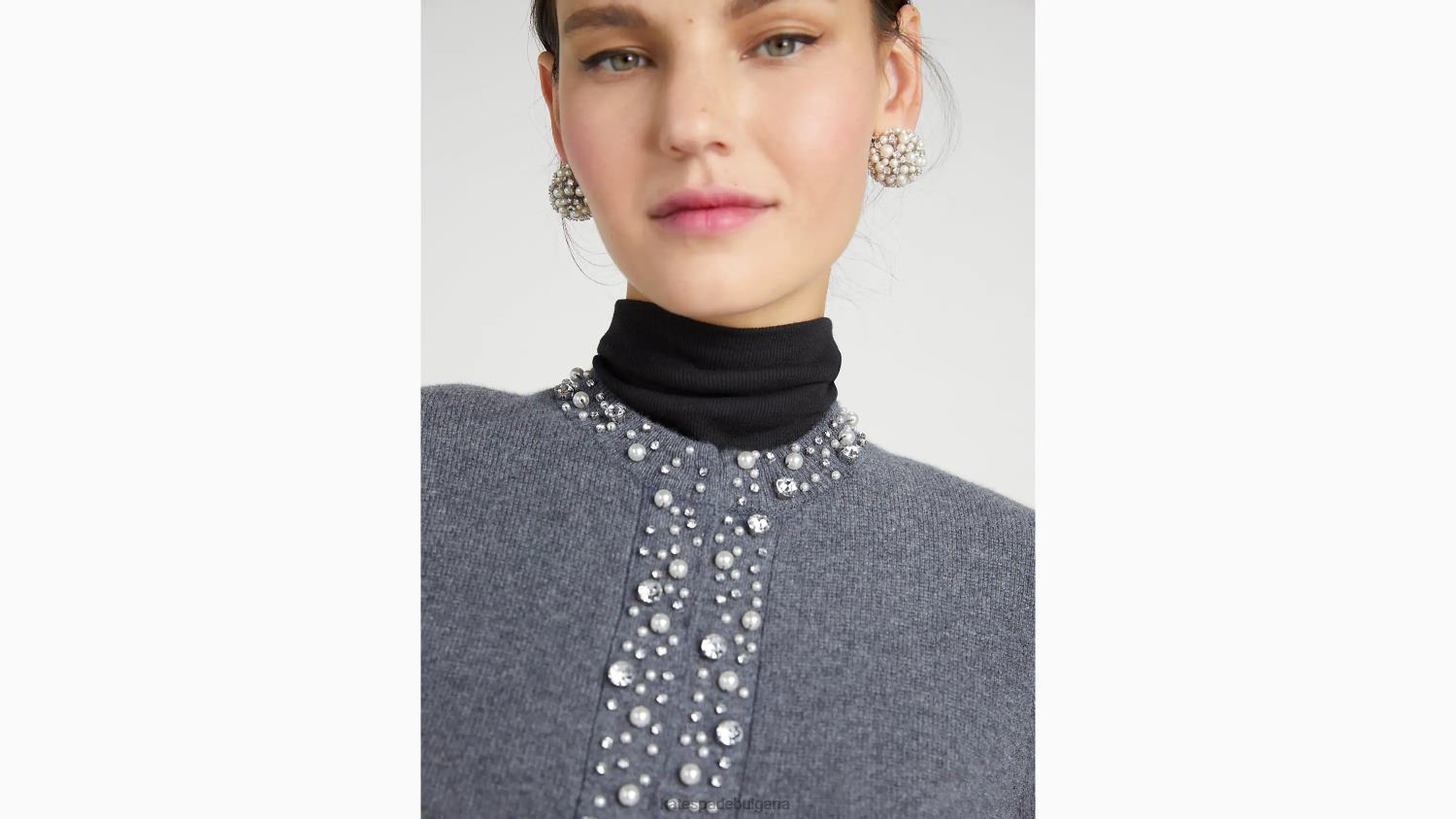 облекло Kate Spade жилетка, украсена с перлени кристали сив меланж Жени 2N00B944