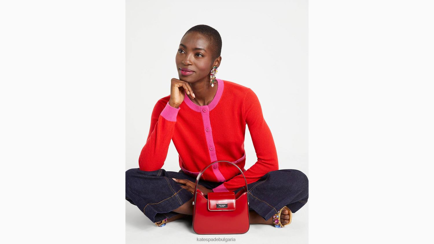 облекло Kate Spade жилетка с деколте от кашмир пламъчно алено/розова слива Жени 2N00B963