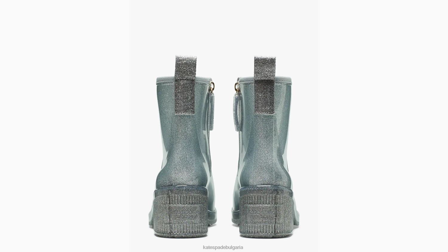 обувки Kate Spade ботуши за дъжд от локви сребърен блясък Жени 2N00B614