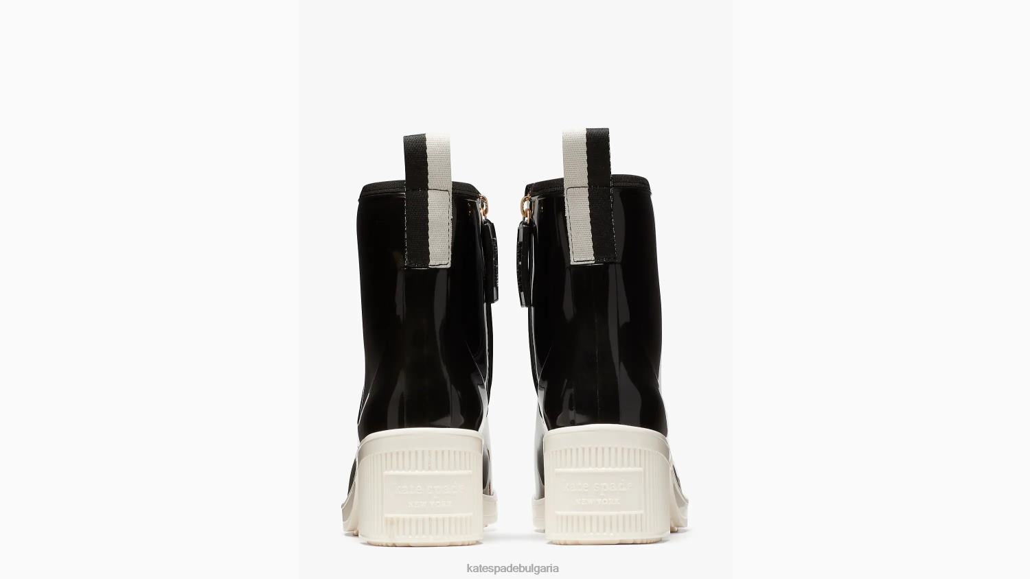 обувки Kate Spade ботуши за дъжд от локви черно/пергамент Жени 2N00B625