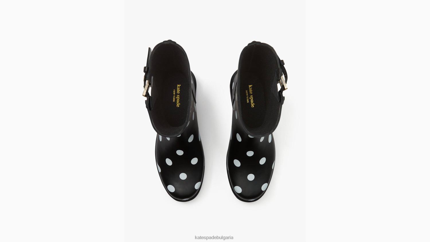 обувки Kate Spade ботуши за дъжд carina черно/кремаво Жени 2N00B553