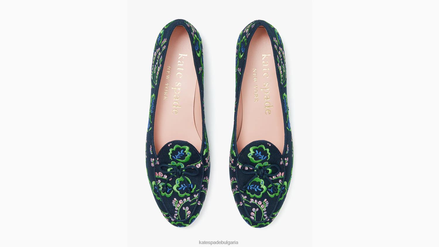 обувки Kate Spade деви бродирани мокасини блейзър син/пикник на цветя Жени 2N00B557