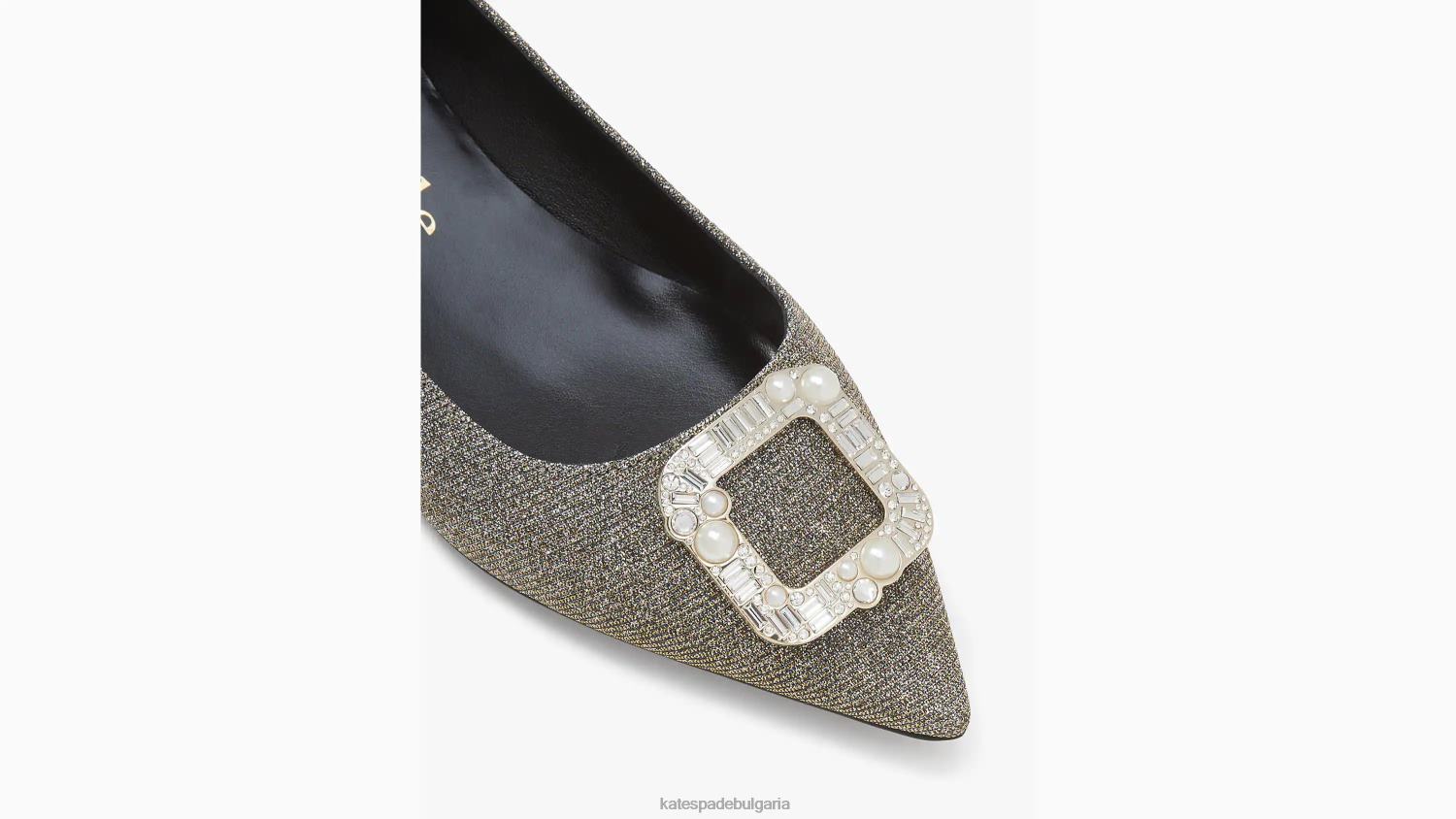 обувки Kate Spade закопчайте апартаменти черно злато сребро Жени 2N00B596